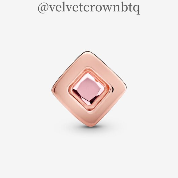 Pandora Pink Square Clip Charm - Picture 2 of 4